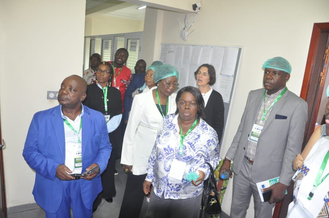 The delegation entering CTA-CAM's laboratory